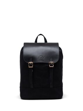 Herschel Supply Company Black Canvas & Leather Flap Backpack